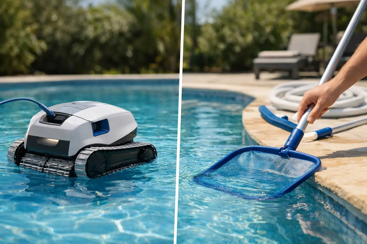 Robot piscine ou nettoyage manuel ?